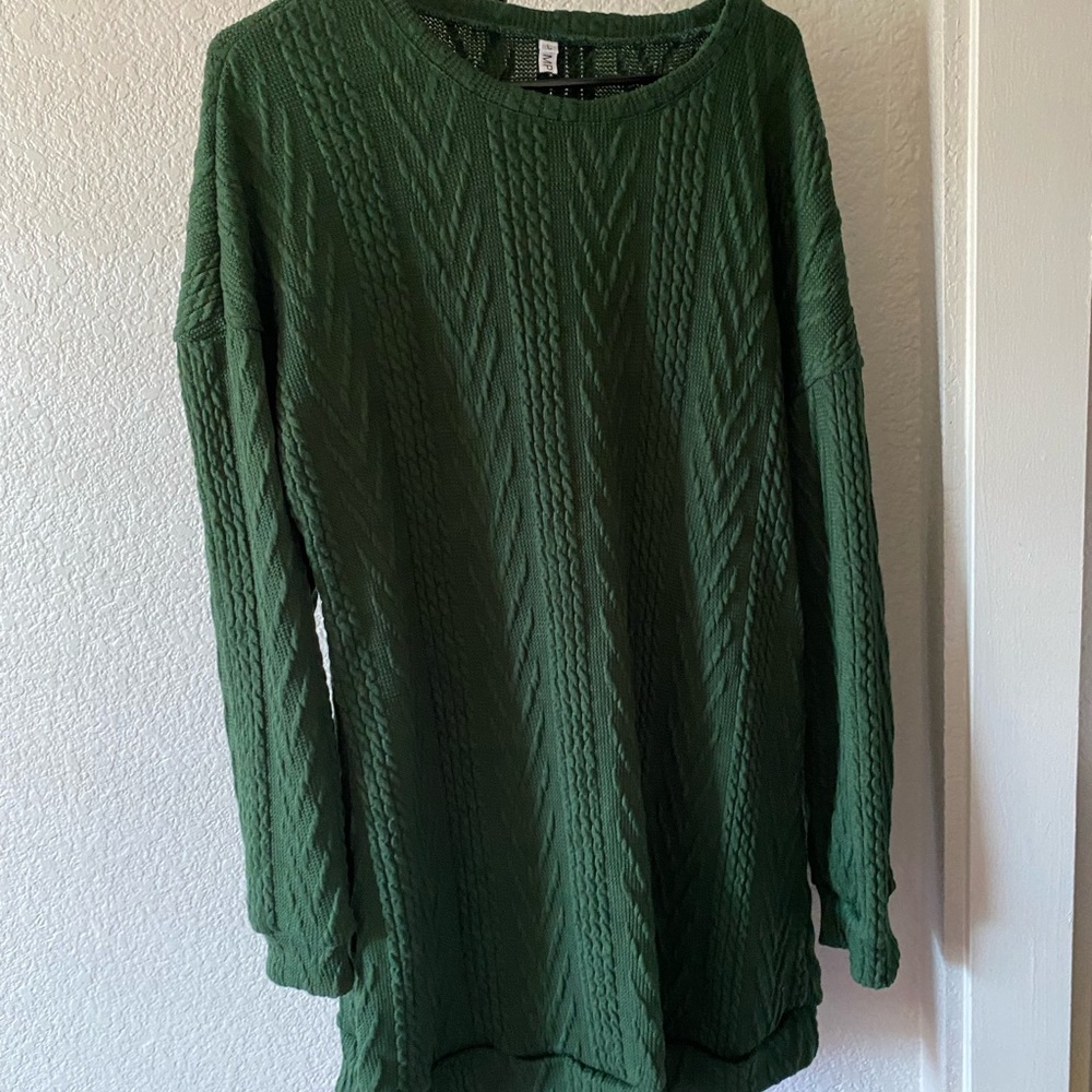 women’s green large sweater knit dress
